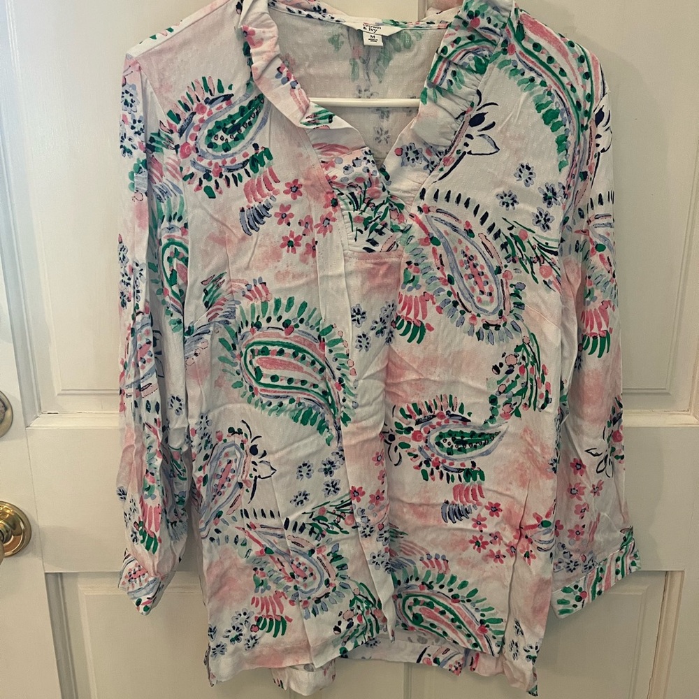 Crown & Ivy Floral Paisley Blouse